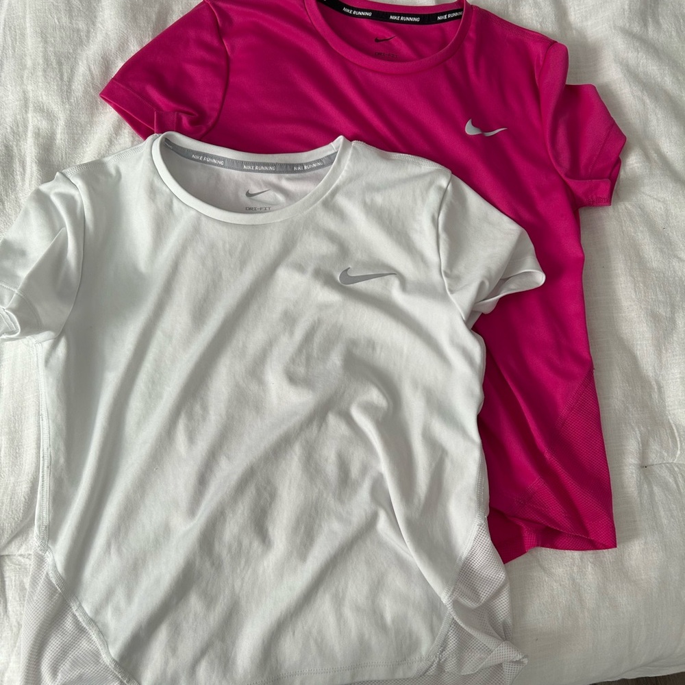 Nike Short Sleeve Tees - White and Pink